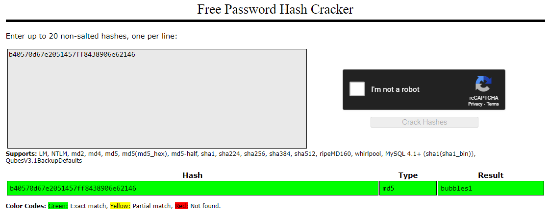 cracked password