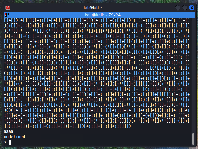 Terminal output