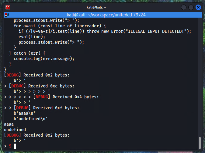 Terminal output