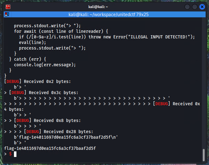 Terminal output